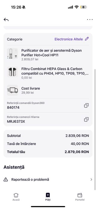 Purificator si aeroterma Dyson