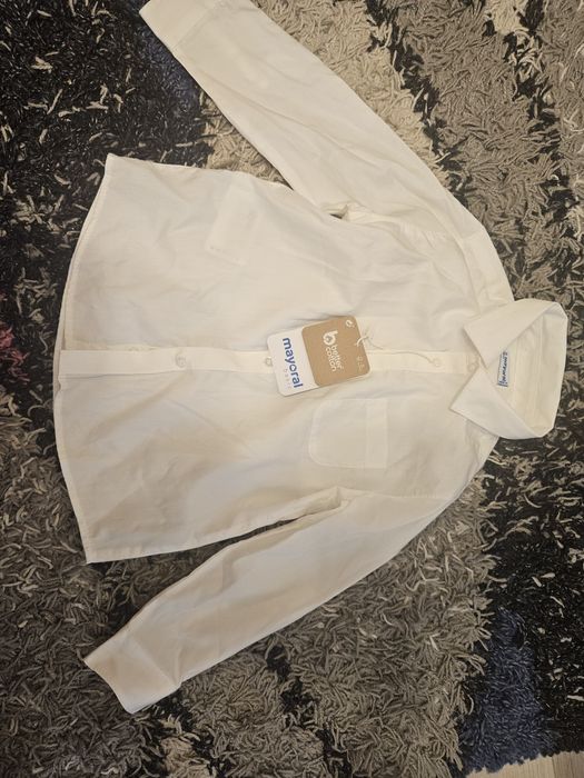 Camasa bumbac, alba, baieti, masura 98