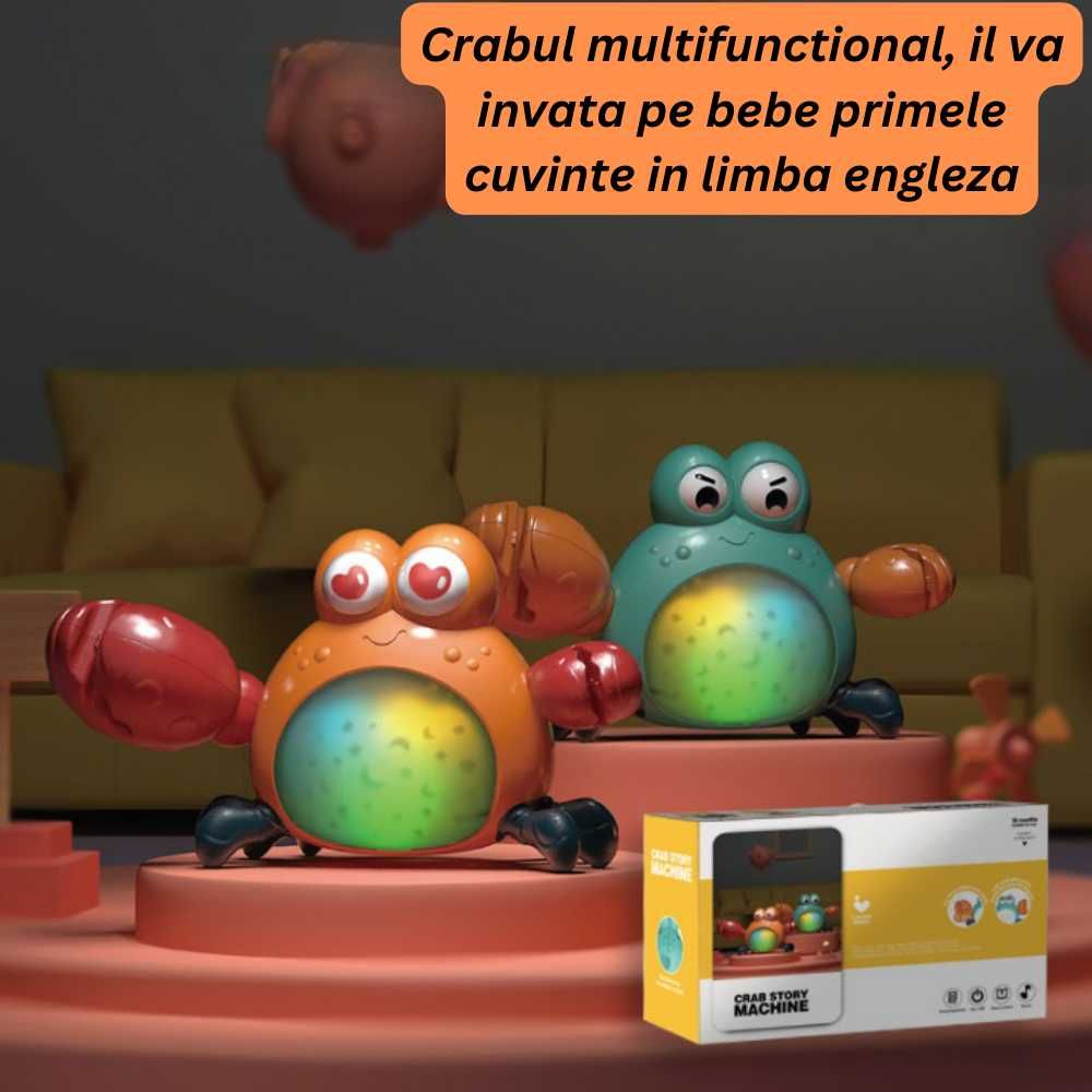 Crab interactiv, jucarie , lampa de veghe, povesti si suport foto