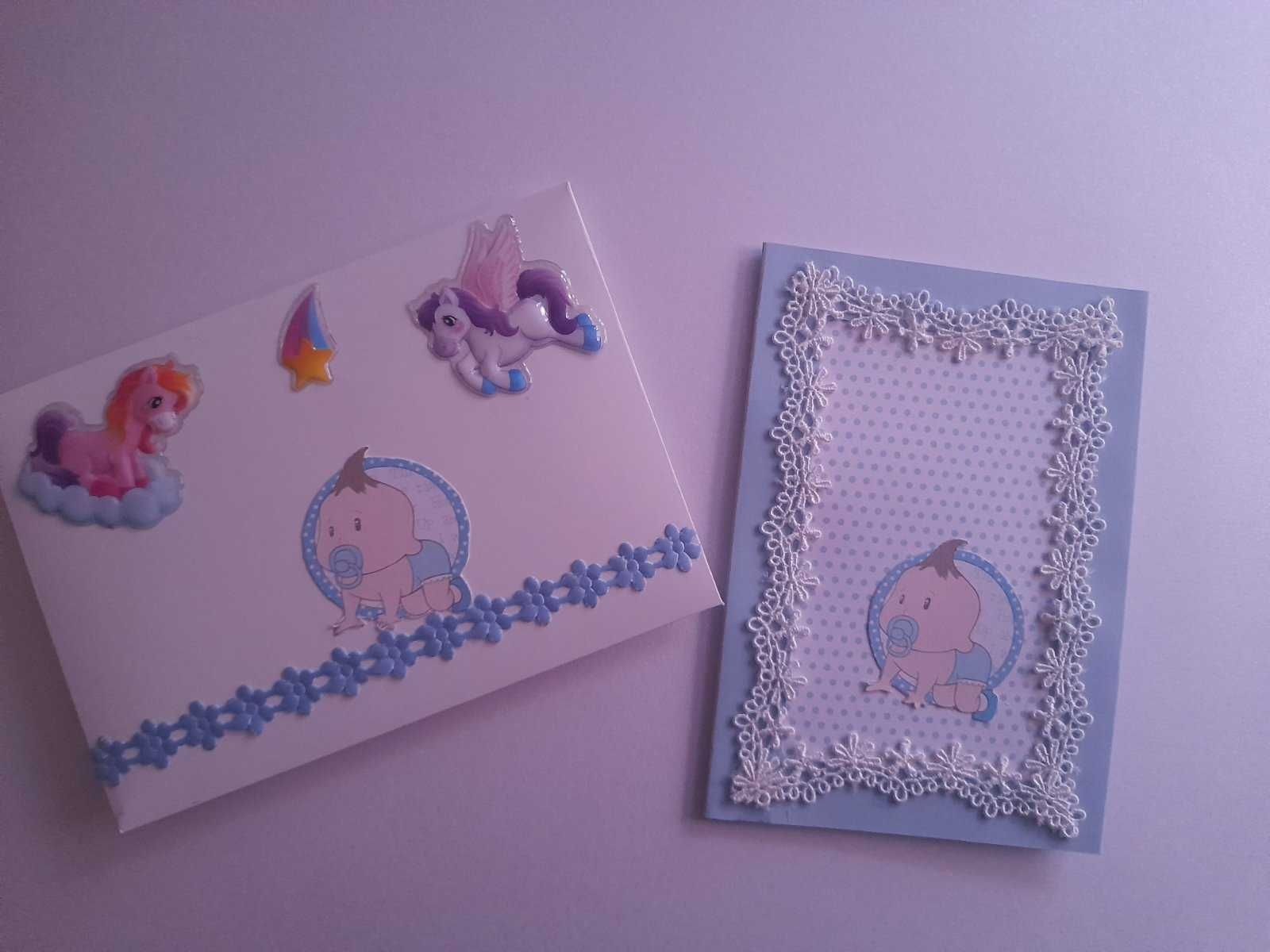 Луксозна картичка/плик  за новородено бебе, рожден ден, кръщене