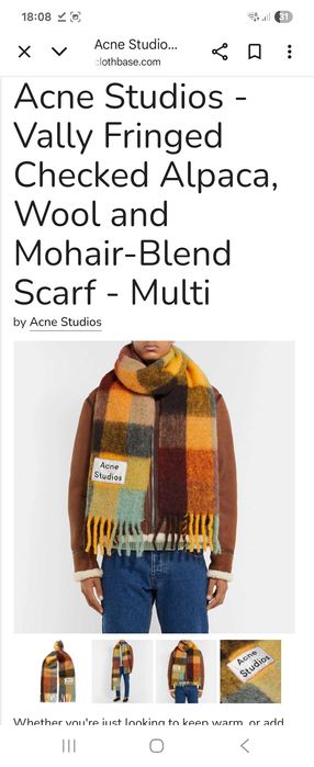 ACNE STUDIOS, Нов зимен вълнен шал - blend Mohair/ wool, checked scarf