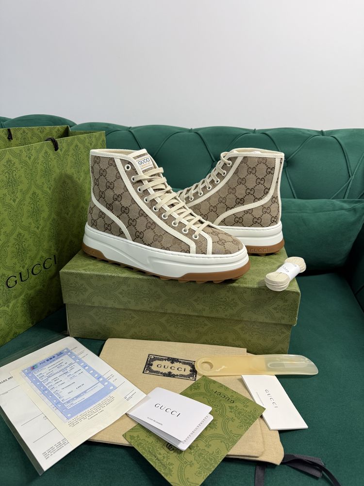 Adidasi Gucci High Top colectie noua Full Box
