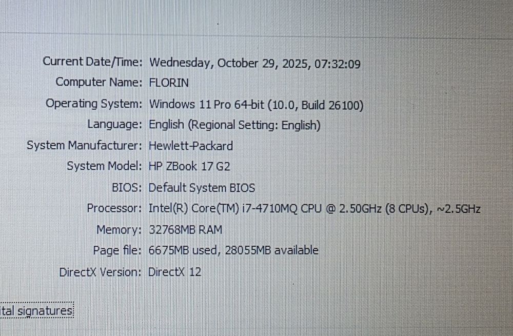 Laptop HP Zbook 17 G2 , 32Gb Ram , 4Gb Video