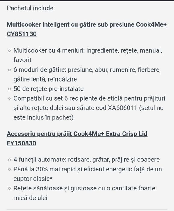 Multicooker Tefal Cook4me + Extra Crisp