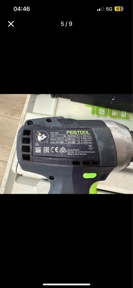 КомплектFestool TPC 18/4 TİD18