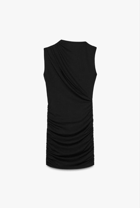 Къса черна рокля Zara с цепка между гърдите – размер S