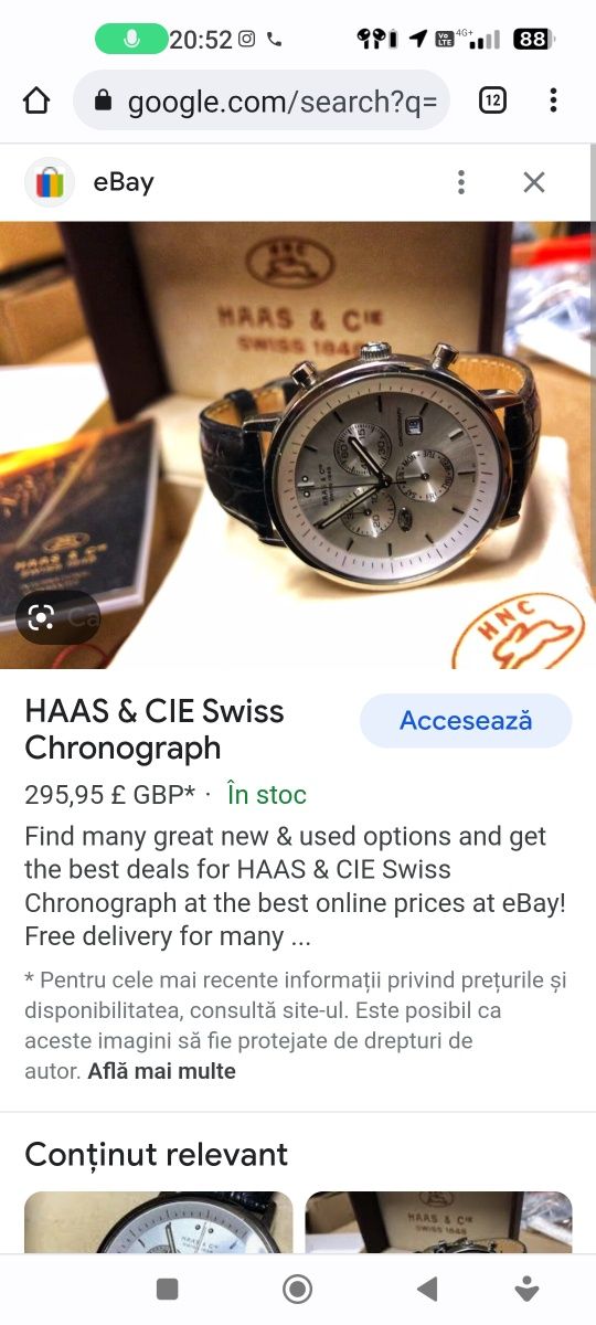 Ceas HAAS &CIE Swiss Cronograph