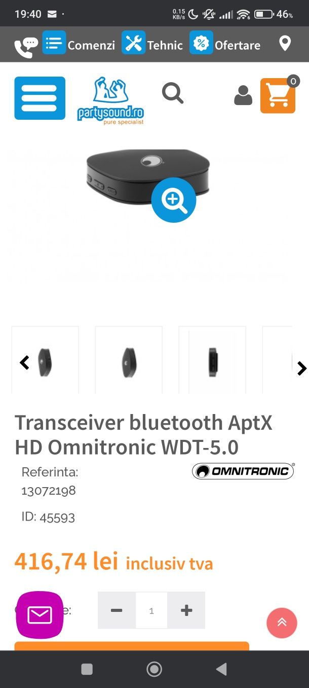 Transmițător Bluetooth (Receiver,Transceiver) Omnitronic