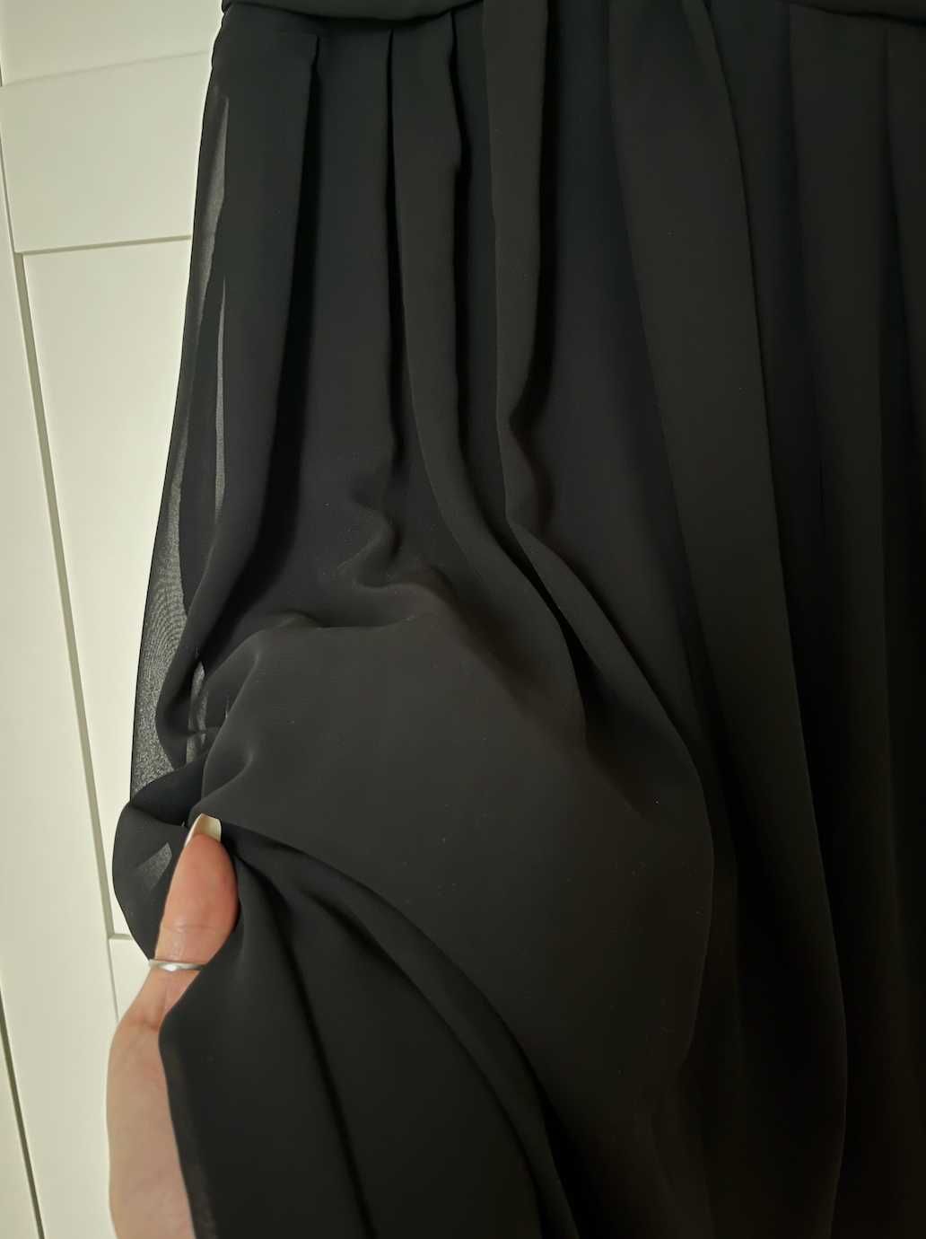 Rochie neagra scurta eleganta din voal, XS/S cu eticheta