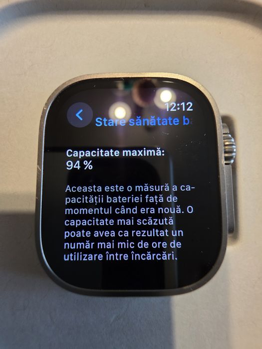 iWatch Ultra 2 stare excepțională, sănătatea bateriei 94%,.