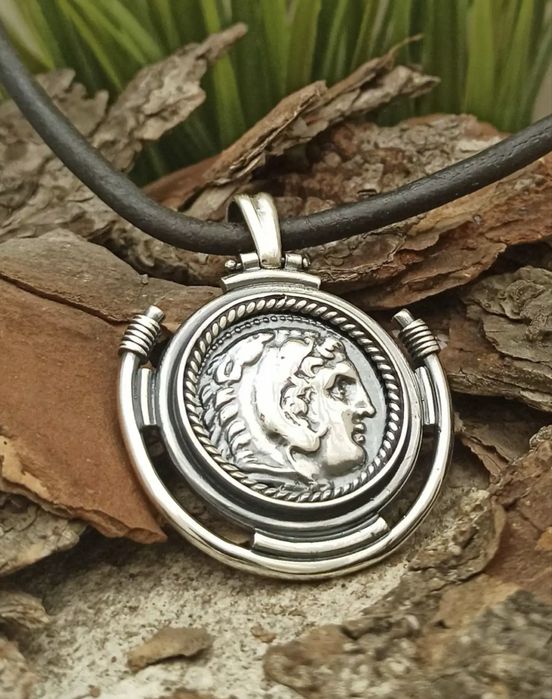 Монета с лика на Александър Велики сребро 925