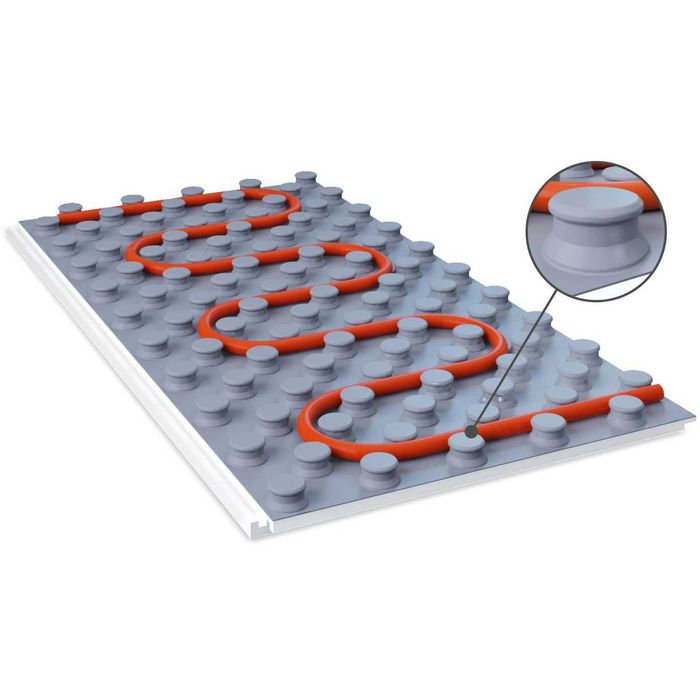 Плита EasyFix L ламинированная для теплого пола с фиксирующей бобышкой