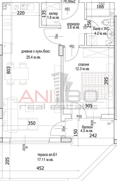 2-стаен в Варна-Кайсиева градина площ 88 цена 106903