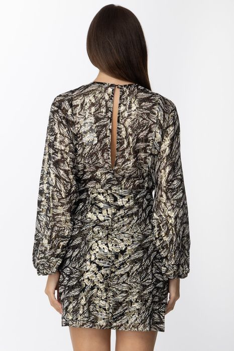 Рокля от коприна Patrizia Pepe, 38/XS,с метални нишки,нова с етикет!