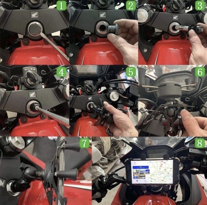 Suport telefon motocicleta cu incarcare USB tip RAM nu Quadlock NOU