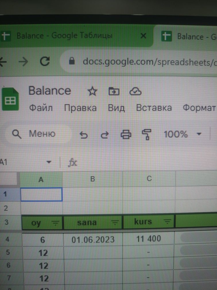 Google sheet. гуглшитс. Хисоботлар тайёрлаш