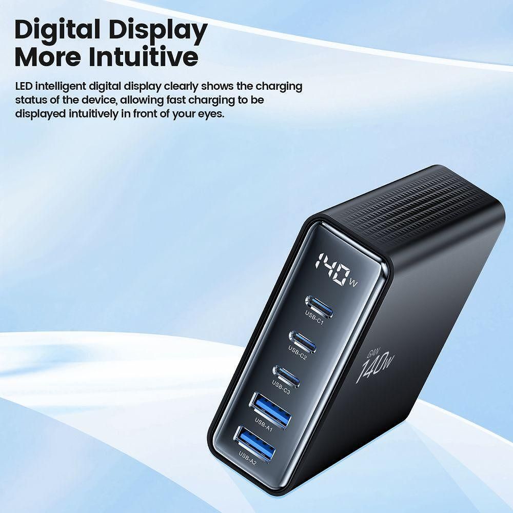 Зарядна станция tech-protect dc140w-gan 5-port desktop charger pd140w/