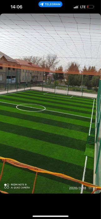 Футбол поле Курамиз под ключ! сеткалар газон резина хаммаси бор