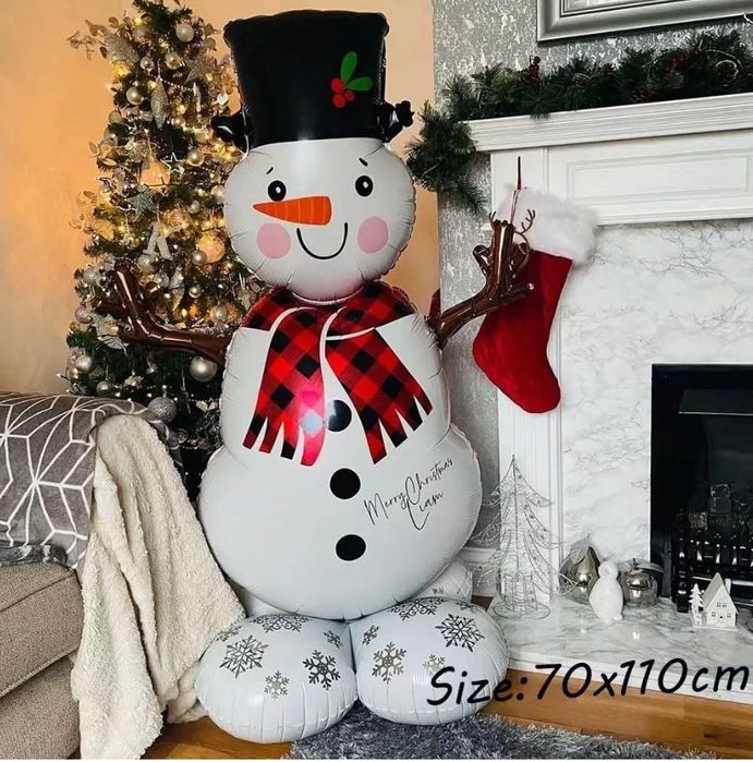 Снеговик Шарик надувной Новогодний