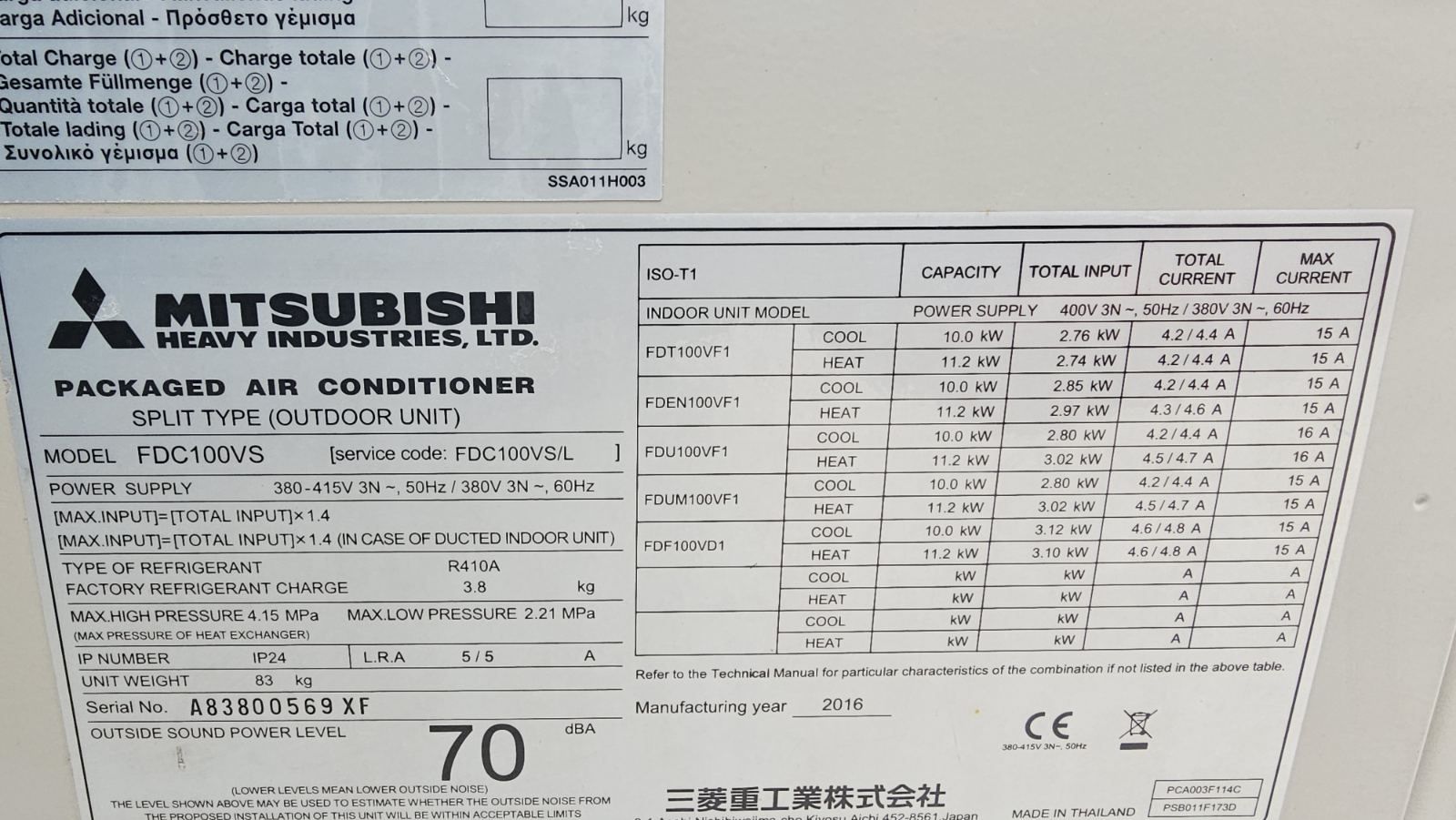Mitsubishi heavy 25kw 12kw климатици за термопомпа или касетъчен
