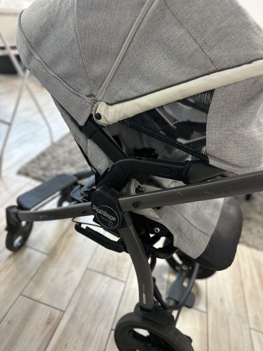 Pachet: cariucior Peg Perego 3in1, scaun auto isofix, cadita cu suport