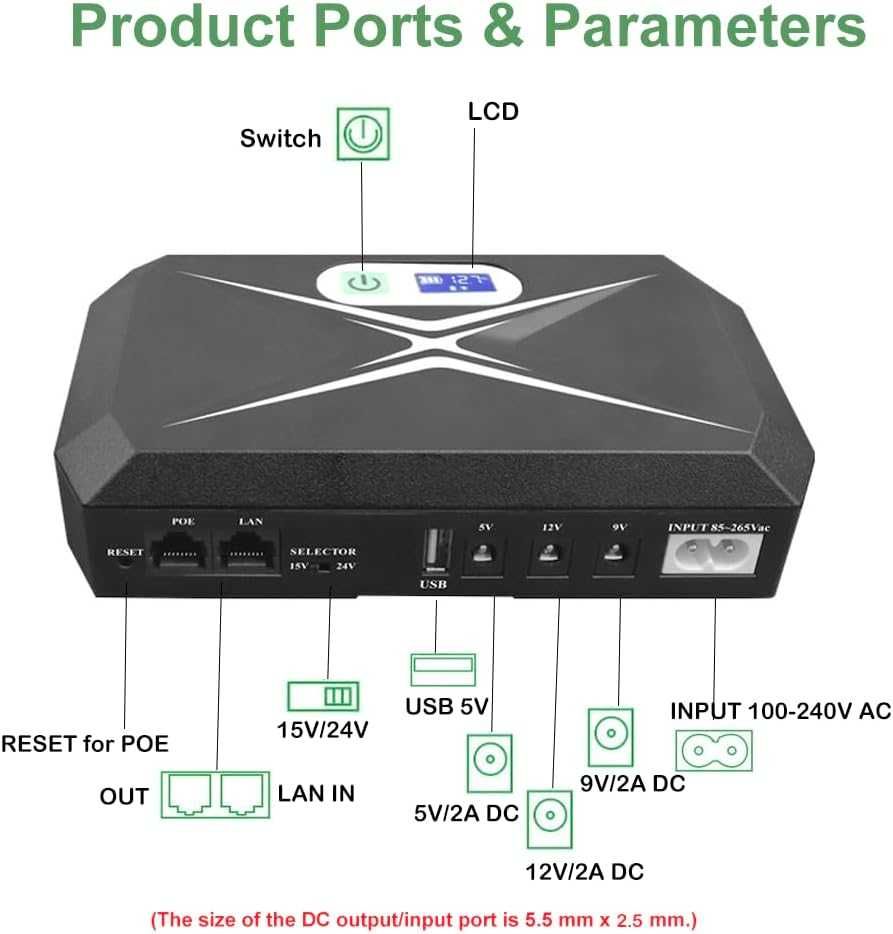 Мини UPS за WiFi рутер/модем/Set top Box устройства, 10400mAh
