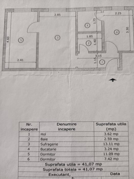 Vând apartament cu 3 camere