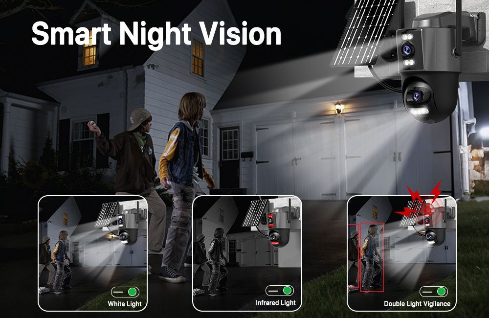 camera solară 4G AOV cu 2 lentile 4K din 2025 Inregistreaza non stop