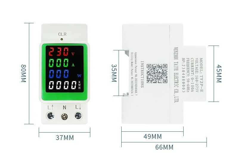 Contor monofazat de energie electrica, , 160-270V, 100A, display led