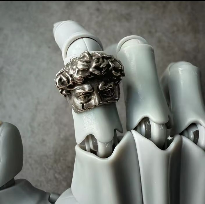 Inel harbati retro half face David stainless premium ring mens women