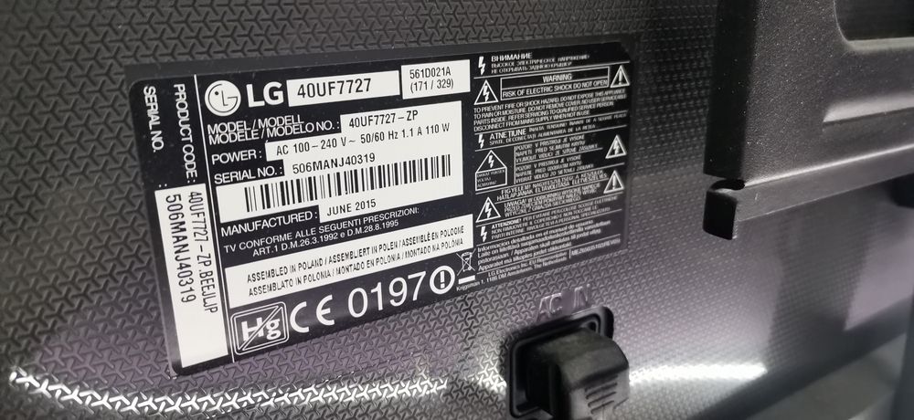 Vând televizor LG,rezoluție 4K,diagonala 101cm