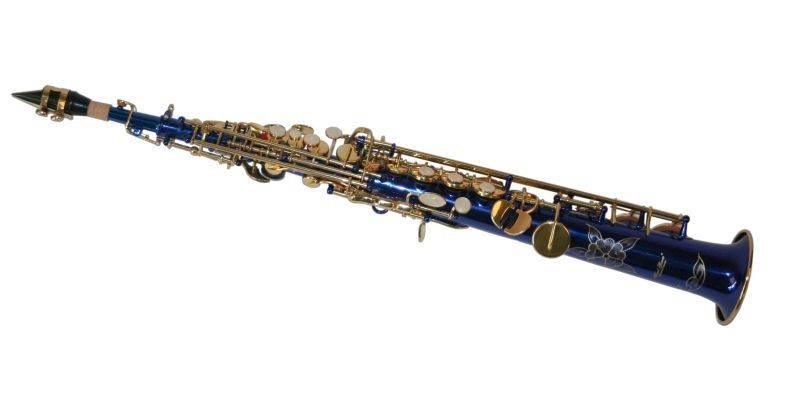 Saxofon Sopran NOU Karl Glaser Saxophone drept Si b Albastru+Auriu