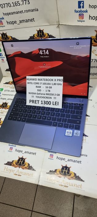Hope Amanet P6 Laptop Huawei Matebook X Pro Touch-screen i7  #158959