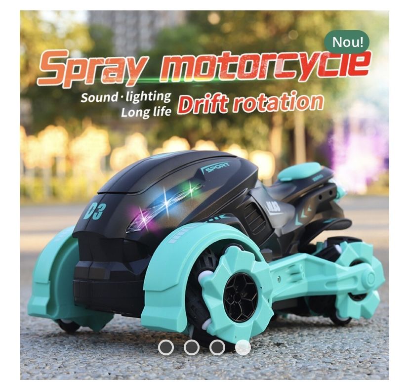 Motocicleta cu spray , lumini si muzica, stunt car, rotire 360 grade