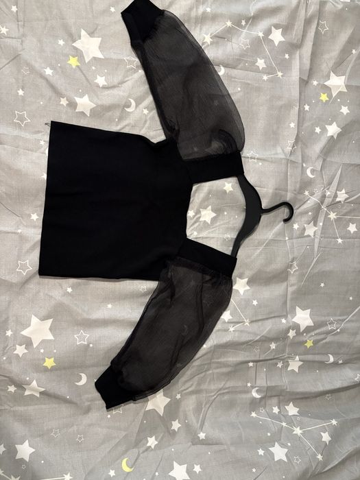 Тъмно синя и черна блуза