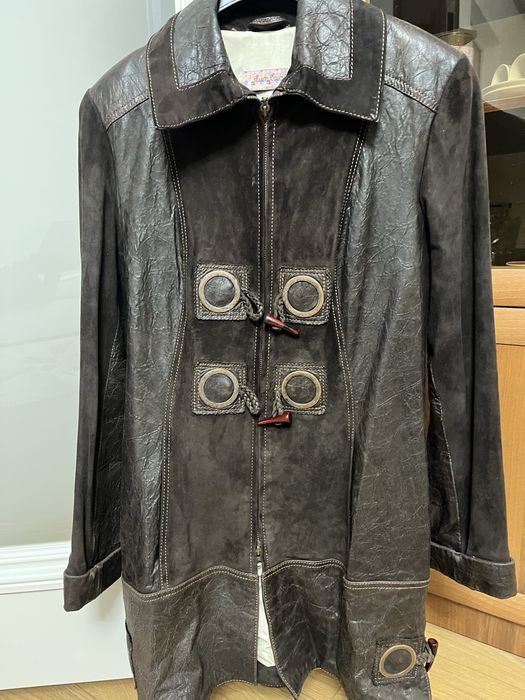 Плащ женский кожаный