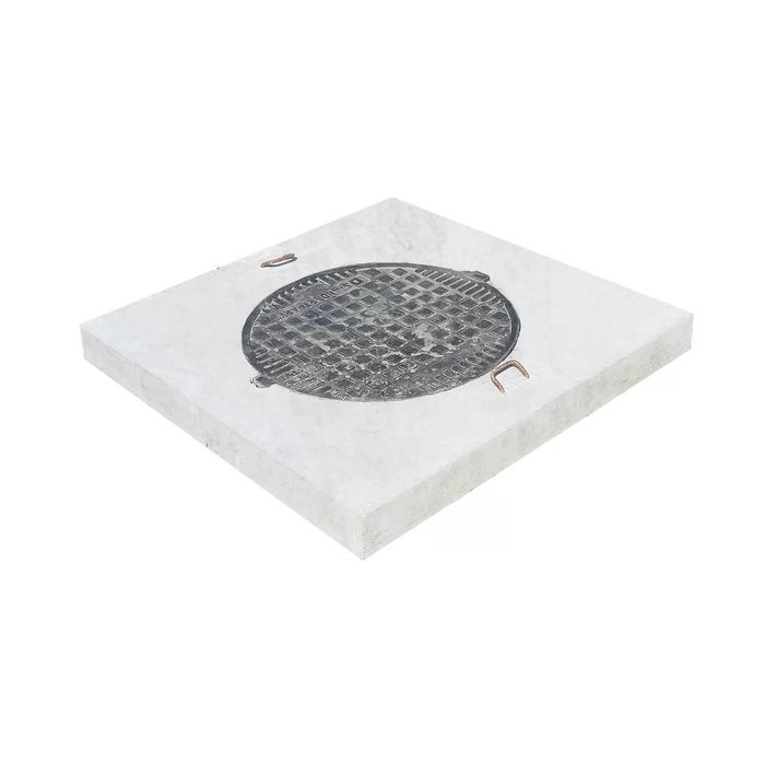 Capac camin cu rama din PVC 1.5 tone – 100x100x10 cm