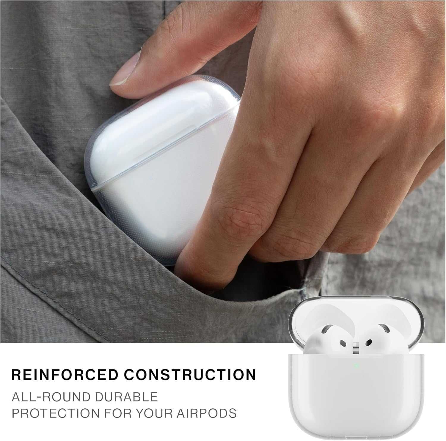Прозрачен калъф Native Union (Re) за AirPods 4 – безжично зареждане
