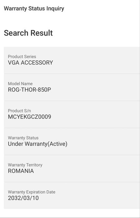 Sursa PC Asus Rog Thor 850w