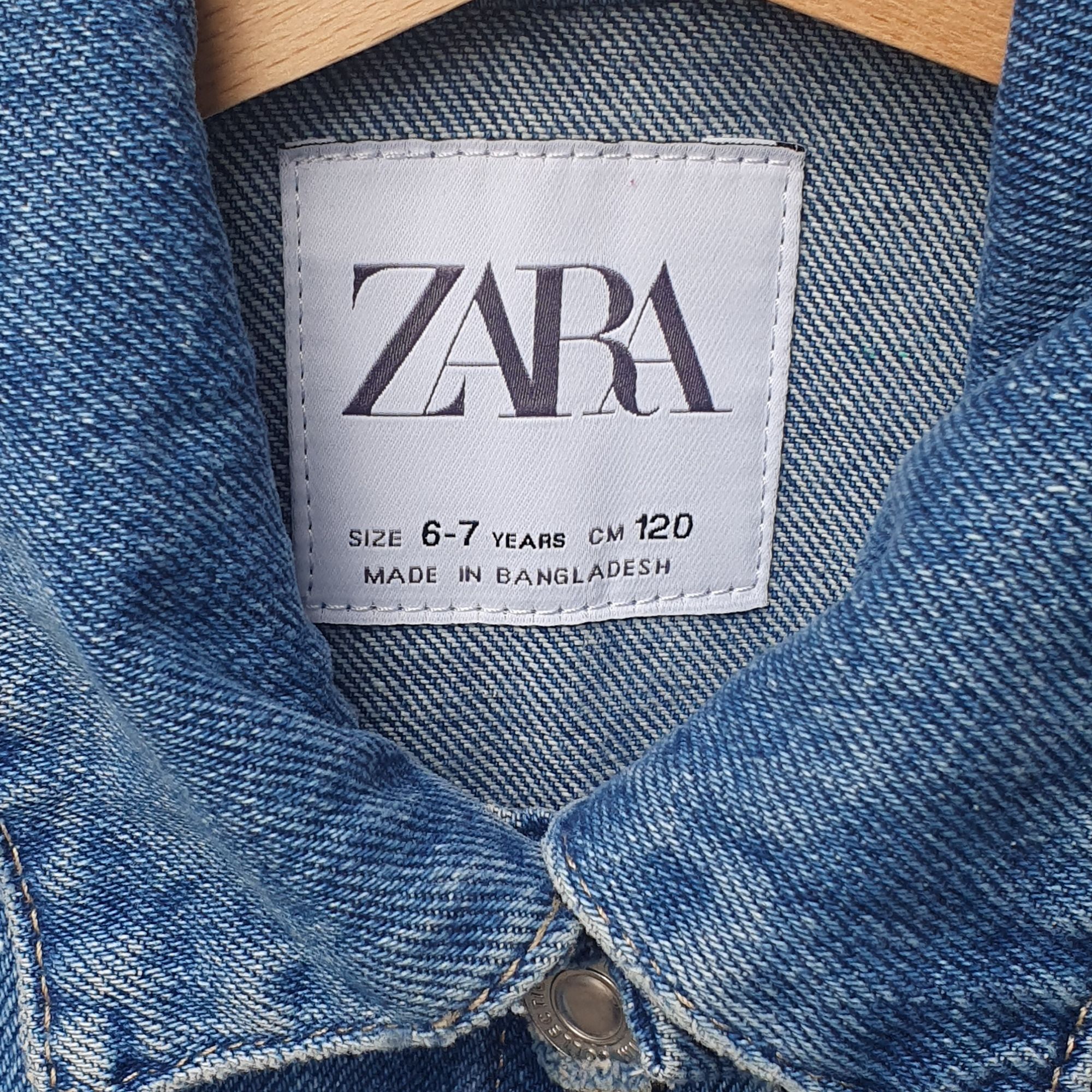 Geaca blugi 6-7 ani Zara, noua cu etichetă, 116-122, 100% bumbac, fete