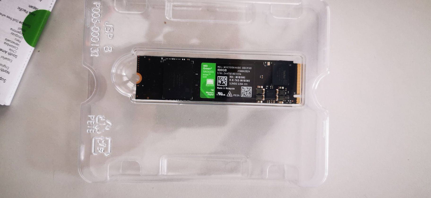 NVMe WD green 500GB SSD 2280