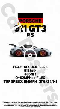 Poster Porsche 911 GT3RS 992 !!CITESTE DESCRIEREA!!