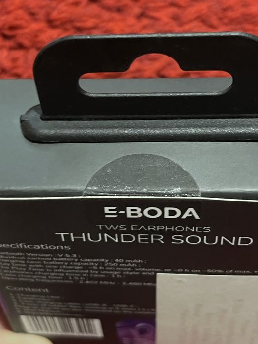 Casti TWS E-Boda Thunder Sound, Wireless, Bluetooth, Negru, SIGILAT