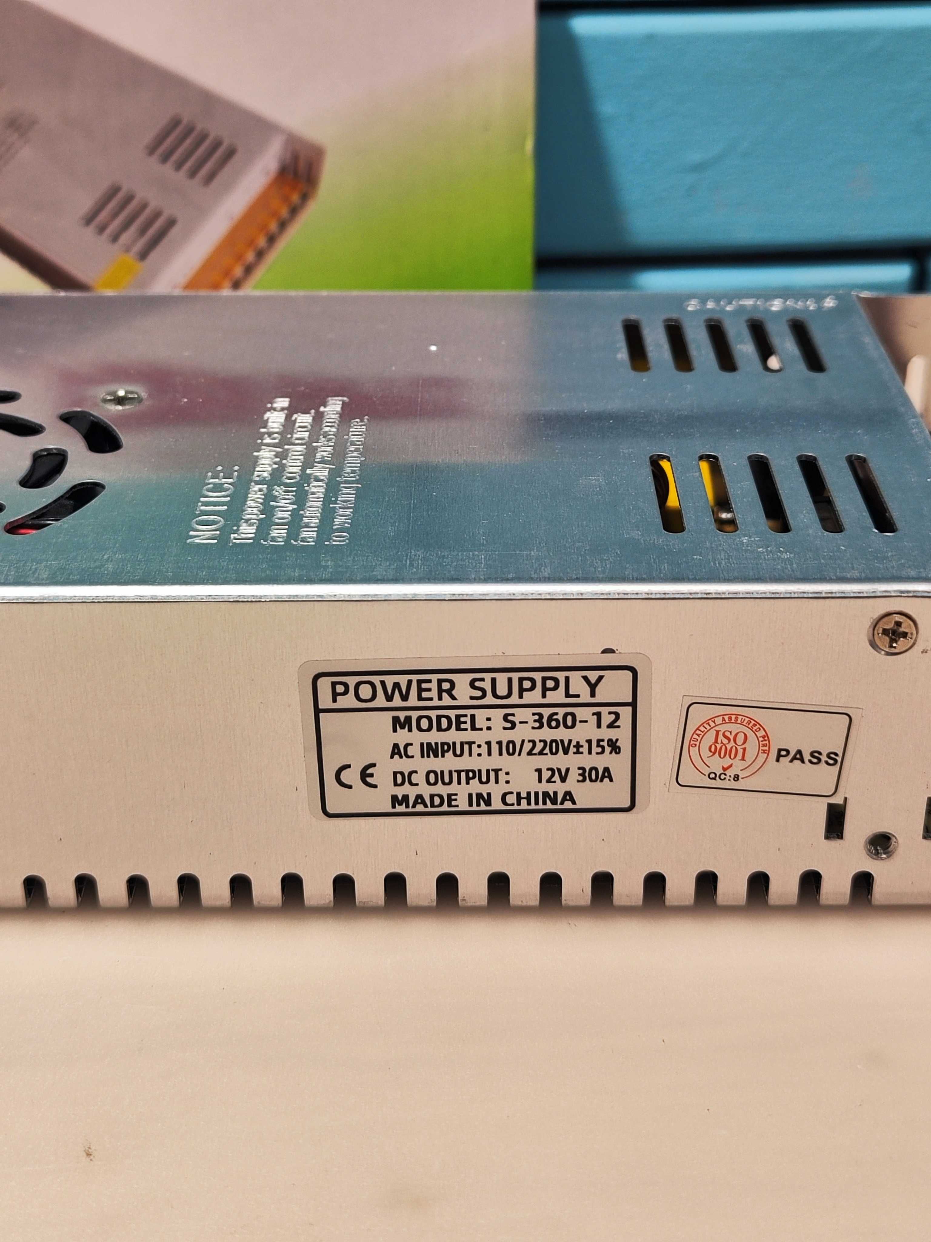 12V 30A Захранващ Адаптер 360W за LED, 3D Принтер и CCTV, Webasto