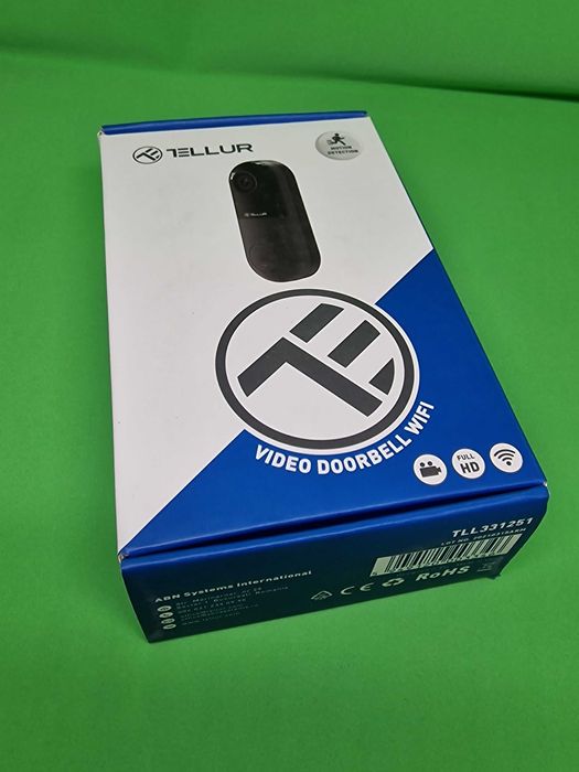 Video interfon WiFi Tellur, 1080P, PIR, Wired, Black