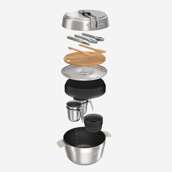 Set de gătit 900 camping din inox + - produs resigilat Decathlon