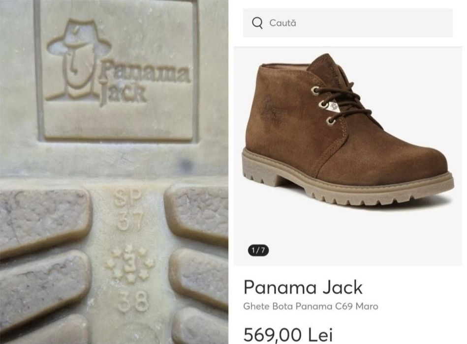 Ghete Premium Panama Jack, Piele naturală - 38