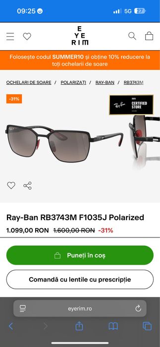 Ochelari soare originali RB3743M Scuderia Ferrari Collection