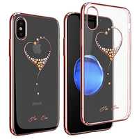 Husa Kingxbar pentru iPhone X design Cristale Swarovski Rose-Gold