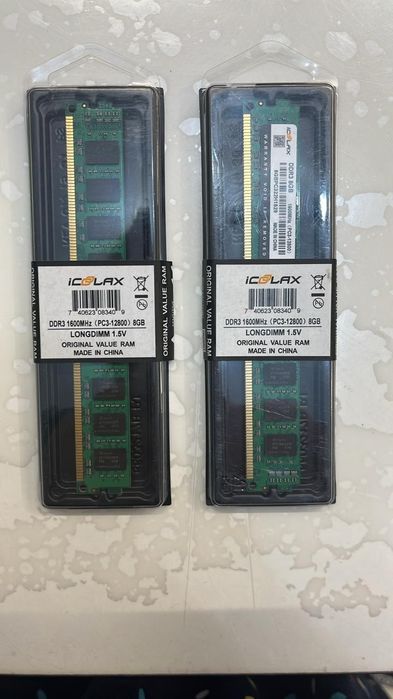 Продам оперативную память ddr3 8gb × 2 , 16gb 1600mhz